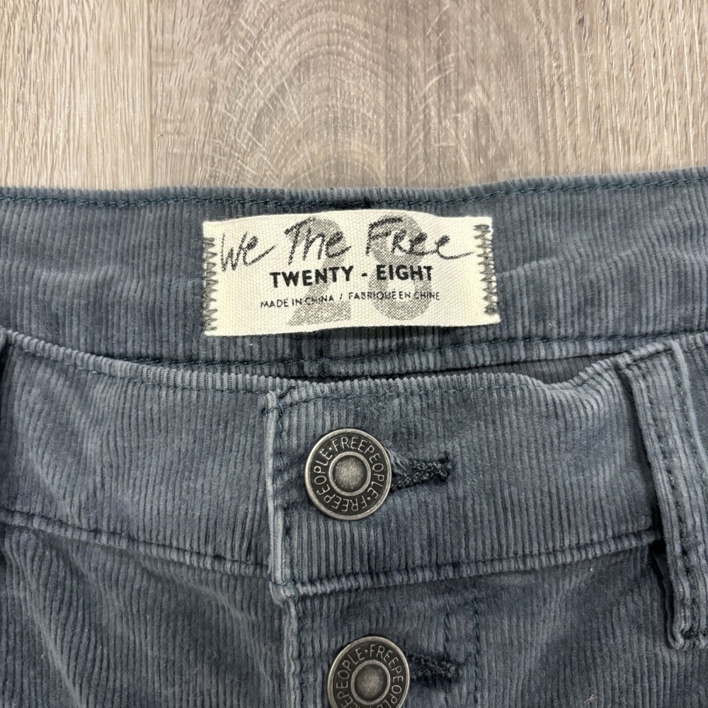 Free People Morning Waves Corduroy Pants Button Fly Womens Gray Size 28 - Picture 4 of 6